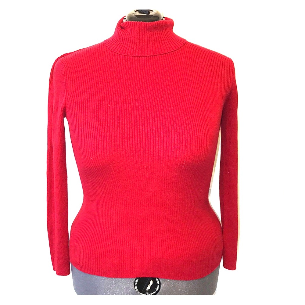 Red hot ribbed sweater